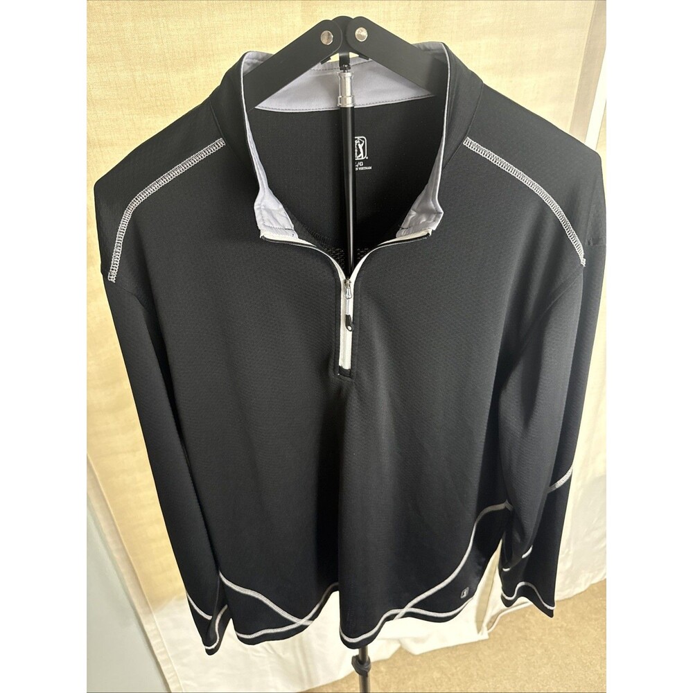 PGA Tour Pullover Shirt Mens L 1/4 Zip Long Sleeve Golf Sports Casual